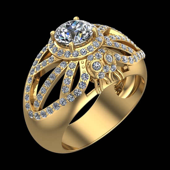 2.34 Ctw VS/SI1 Diamond Prong Set 10k Yellow Gold Engagement Ring (ALL DIAM