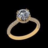 2.47 Ctw VS/SI1 Diamond Prong Set 10K Yellow Gold Engagement Ring (ALL DIAM
