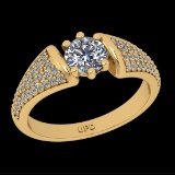0.95 Ctw VS/SI1 Diamond Prong Set 10k Yellow Gold Engagement Ring( (ALL DIA