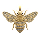 1.98 Ctw SI1/SI2 Diamond 14k Yellow Gold Creature Pendant(ALL DIAMOND ARE L