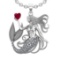 5.01 Ctw VS/SI1 Ruby and Diamond 14k white Gold Pandant (ALL DIAMOND ARE LA