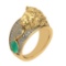 1.57 Ctw VS/SI1 Emerald and Diamond 14K Yellow Gold Engagement Ring (ALL DI