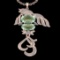 35.56 Ctw VS/SI1 Green Amethyst And Diamond 14k Rose Gold Pendant Neklace(
