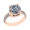 4.30 Ctw SI1/SI2 Diamond 14k Rose Gold Engagement Ring (ALL DIAMOND ARE LAB