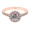 1.00 Ctw VS/SI1 Diamond 14k Rose Gold Hiden Halo Engagement Ring (ALL DIAMO