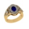 1.73 Ctw VS/SI1 Blue Sapphire and Diamond14K Yellow Gold Engagement Ring