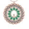 5.86 Ctw VS/SI1 Emerald and Diamond 14k Rose Gold Pandant (ALL DIAMOND ARE