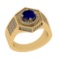 1.42 Ctw VS/SI1 Blue Sapphire and Diamond 14K Yellow Gold Engagement Ring (