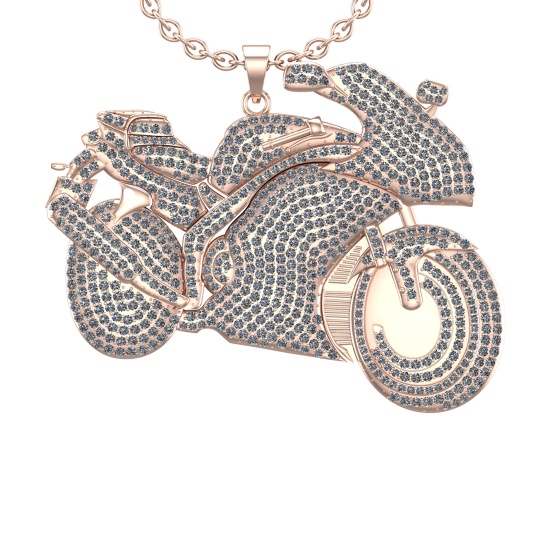 8.71 Ctw VS/SI1 Diamond 14K Rose Gold Hip Hop Style Necklace (ALL DIAMOND A