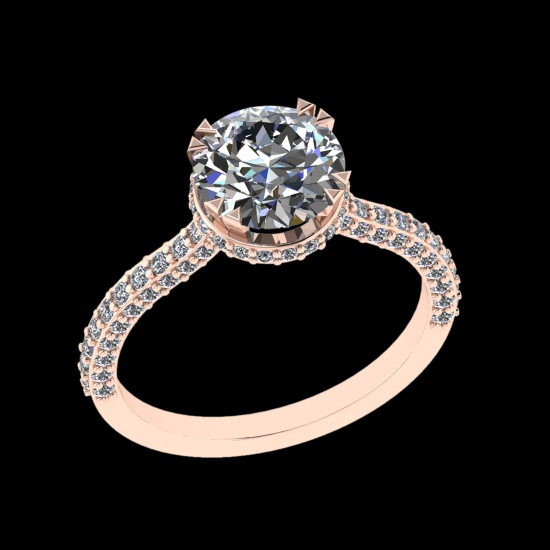 2.47 Ctw VS/SI1 Diamond Prong Set 10K Rose Gold Engagement Ring (ALL DIAMON