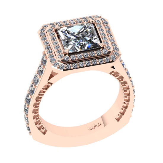 2.86 Ctw VS/SI1 Diamond 14K Rose Gold Engagement Ring