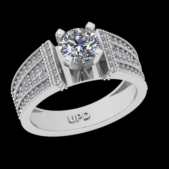 1.26 Ctw VS/SI1 Diamond Prong Set 10k white Gold Engagement Ring( (ALL DIAM