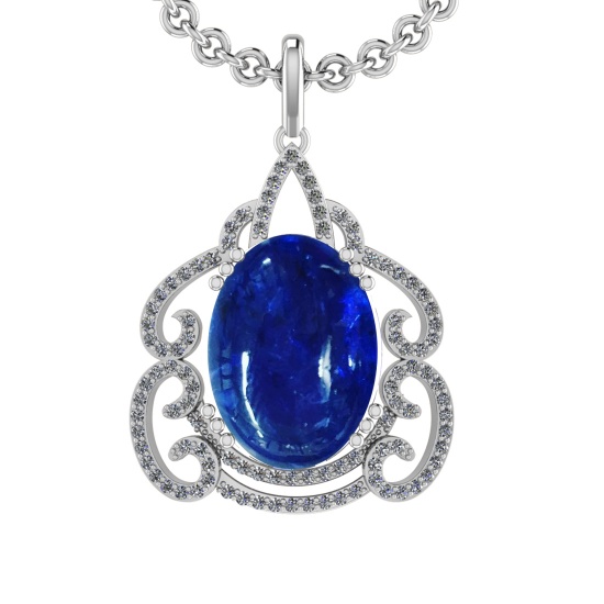 21.77 Ctw VS/SI1 Tanzanite and Diamond 14K Rose Gold Pendant