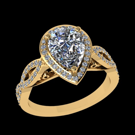 2.99 Ctw VS/SI1 Diamond 10k Yellow Gold Engagement Ring (ALL DIAMOND ARE LA
