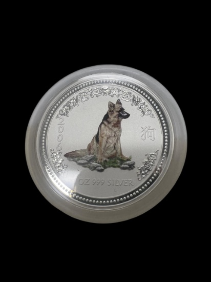 2006 Australia Coin Dog 5 oz 999 pure SILVER in airtite Lunar series 1