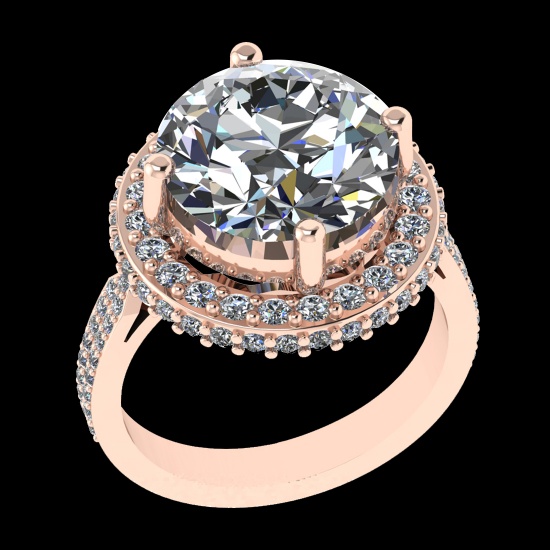 4.21 Ctw VS/SI1 Diamond 10k Rose Gold Engagement Ring (ALL DIAMOND ARE LAB