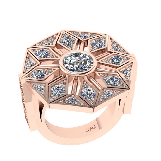 3.34 Ctw VS/SI1 Diamond 10K Rose Gold Engagement Halo Ring