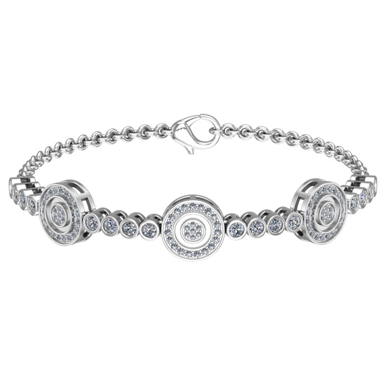 4.16 Ctw SI1/SI2 Diamond 14k white Gold Bracelet (ALL DIAMOND ARE LAB GROWN