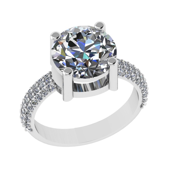 4.30 Ctw SI1/SI2 Diamond 14k white Gold Engagement Ring (ALL DIAMOND ARE LA