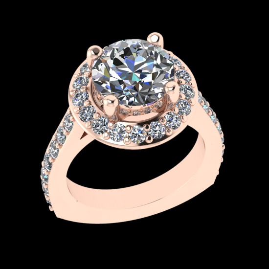 5.08 Ctw VS/SI1 Diamond 10k Rose Gold Engagement Ring (ALL DIAMOND ARE LAB