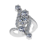 4.64 Ctw VS/SI1 Diamond 14K White Gold Engagement Ring (ALL DIAMOND ARE LAB