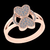 0.28 Ctw VS/SI1 Diamond Prong Set 10k Rose Gold Engagement Ring ( (ALL DIAM