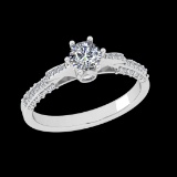 0.93 Ctw VS/SI1 Diamond 10k white Gold Engagement Ring (ALL DIAMOND ARE LAB