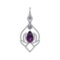 71.81 Ctw SI2/SI1 Amethyst and Diamond Prong Set 14k white Gold Pendant (AL