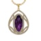 16.93 Ctw VS/SI1 Amethyst and Diamond Prong Set 14k Yellow Gold Pendant (AL