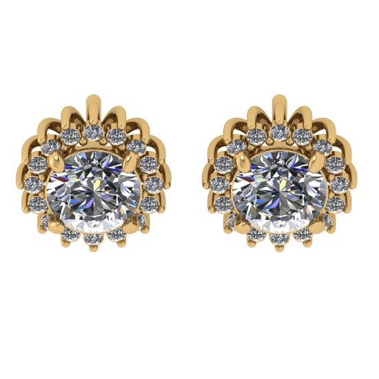 1.16 Ctw VS/SI1 Diamond 14k Yellow Gold Stud Earrings (ALL DIAMOND ARE LAB