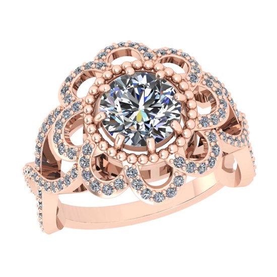1.77 Ctw VS/SI1 Diamond 14K Rose Gold Engagement Ring
