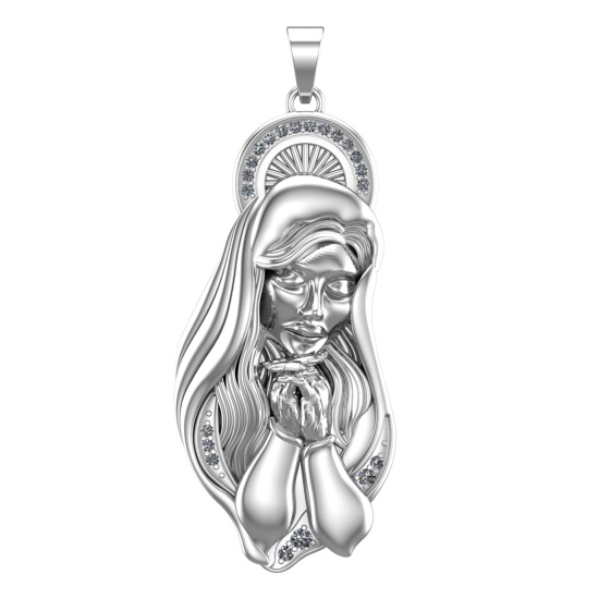 2.80 Ctw VS/SI1 Diamond 14k white Gold Pendant(ALL DIAMOND ARE LAB GROWN)
