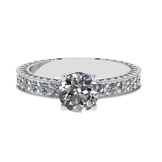 2.07 Ctw SI2/SI1 Diamond Prong Set 14k white Gold Engagement Ring (ALL DIAM