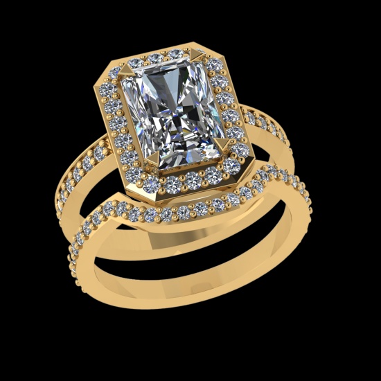 3.28 Ctw VS/SI1 Diamond 10k Yellow Gold Engagement Ring (ALL DIAMOND ARE LA