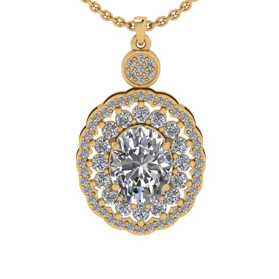 2.69 Ctw VS/SI1 Diamond 10K Yellow Gold Pendant (ALL DIAMOND ARE LAB GROWN)