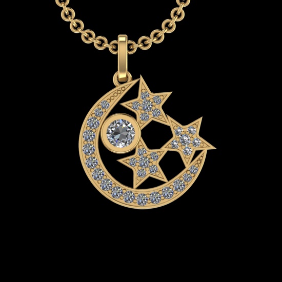 1.31 Ctw VS/SI1 Diamond 10k Yellow Gold Christmas Theme Pandant (ALL DIAMON