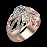 2.34 Ctw VS/SI1 Diamond Prong Set 10k Rose Gold Engagement Ring (ALL DIAMON