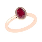 2.59 Ctw VS/SI1 Ruby Set 14k Rose Gold Solitaire Ring (ALL DIAMOND ARE LAB