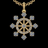 2.45 Ctw VS/SI1 Diamond 10k Yellow Gold Christmas Theme Pandant (ALL DIAMON