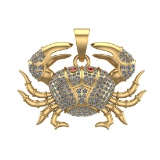 4.10 Ctw SI2/SI1 Diamond Prong Set 14k Yellow Gold Pandant (ALL DIAMOND ARE