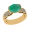 2.98 Ctw VS/SI1 Emerald And Diamond 14k Yellow Gold Engagement Ring (ALL DI