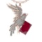 9.27 Ctw VS/SI1 Ruby and Diamond 14K Rose Gold Pendant (ALL DIAMOND ARE LAB