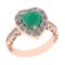 2.52 Ctw VS/SI1 Emerald And Diamond 14k Rose Gold Engagement Ring (ALL DIAM