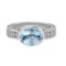 2.96 Ctw VS/SI1 Blue Topaz and Diamond Set 10K white Gold Engagement Ring (