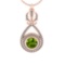 1.85 Ctw VS/SI1 Peridot and Diamond 10K Rose Gold Pendant (ALL DIAMOND ARE