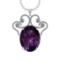 67.06 Ctw VS/SI1 Amethyst and Diamond 14K White Gold Pendant (ALL DIAMOND A