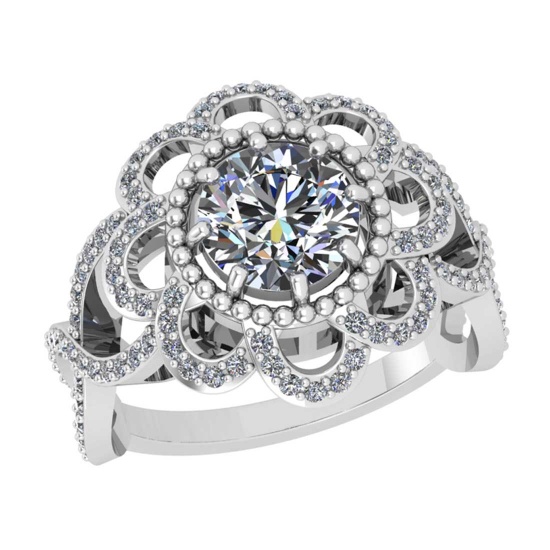 1.77 Ctw VS/SI1 Diamond 14K White Gold Engagement Ring