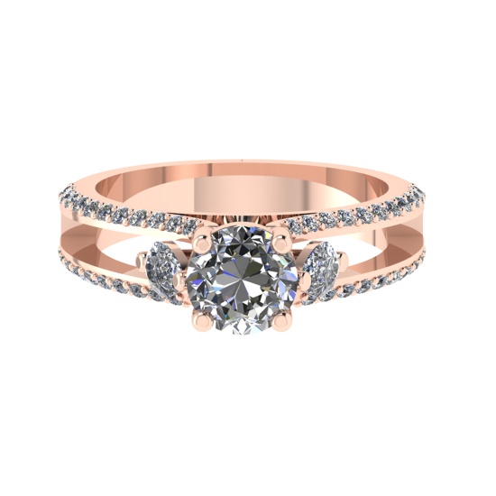 4.91 Ctw SI2/SI1 Diamond Prong Set 14k Rose Gold Engagement Ring (ALL DIAMO