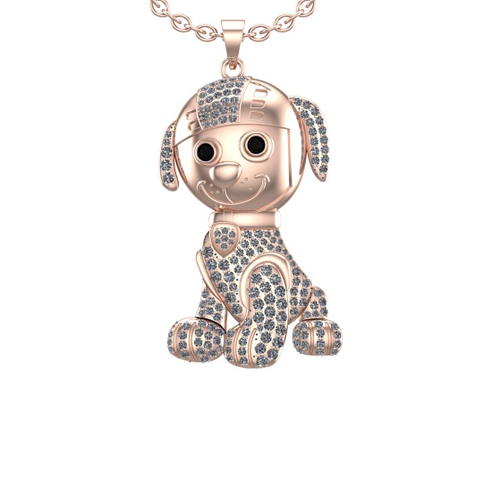 2.93 Ctw VS/SI1 Treated Fancy Black and white Diamond 14K Rose Gold Hip Hop