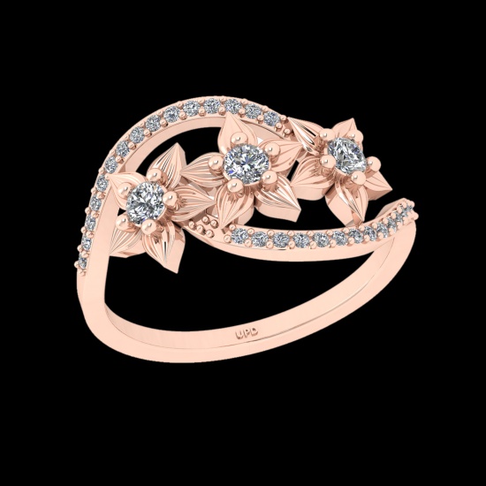0.35 Ctw VS/SI1 Diamond 18K Rose Gold Engagement Ring (ALL DIAMOND ARE LAB